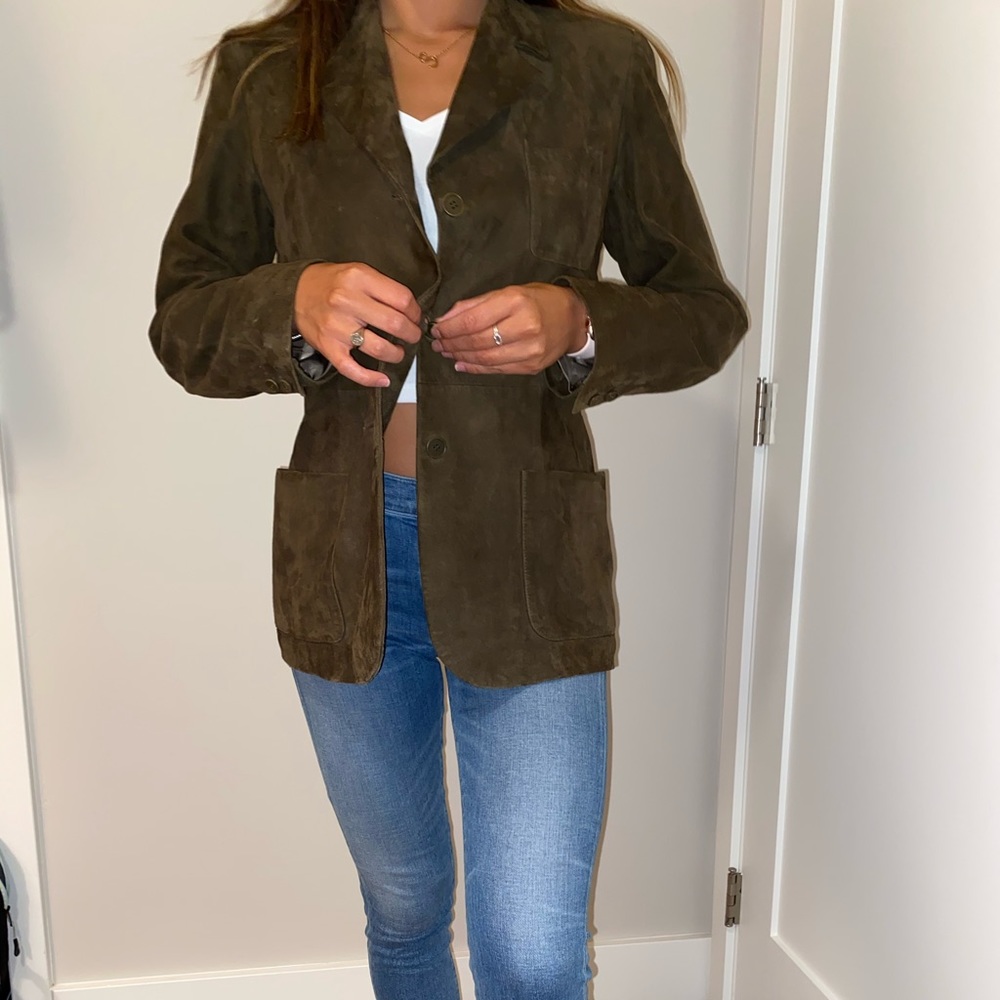 Faconnable Goat Skin Suede Leather Blazer